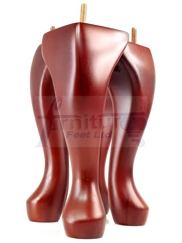 4 Queen Anne Legs Wooden Furniture Feet 25cm High 10 Inches Mahogany M10 - Image 6