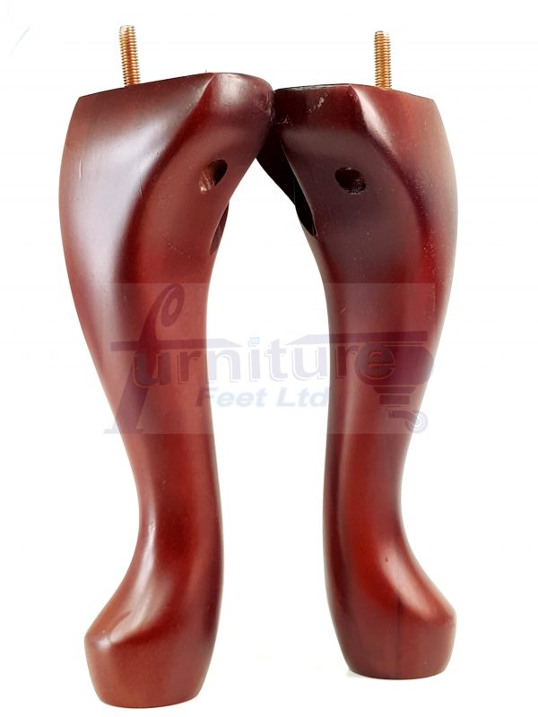 4 Queen Anne Legs Wooden Furniture Feet 25cm High 10 Inches Mahogany M10 - Image 7