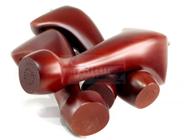 4 Queen Anne Legs Wooden Furniture Feet 25cm High 10 Inches Mahogany M10 - Image 4