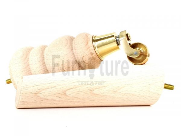 2x Furniture Castor Legs & 2x Angled Solid Wooden Feet M8 Chairs Sofa 200mm High - Image 4