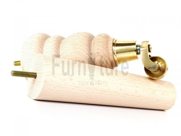 2x Furniture Castor Legs & 2x Angled Solid Wooden Feet M8 Chairs Sofa 200mm High - Image 9
