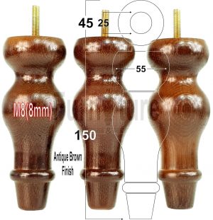 4 Replacement Legs Solid Oak Wood Settee Furniture Feet 150mm Sofa Chair Bed M8
