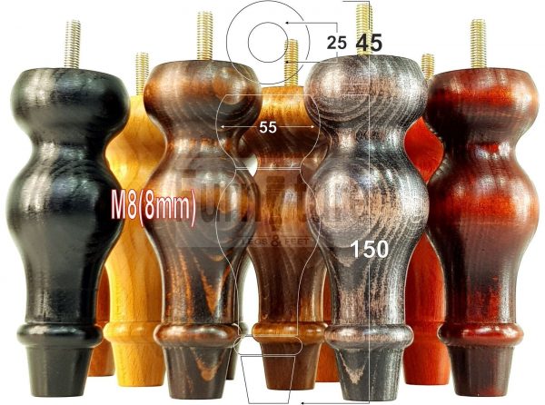 4 Replacement Legs Solid Wood Settee Furniture Feet 150mm High Sofa Chair Bed M8 - Image 13