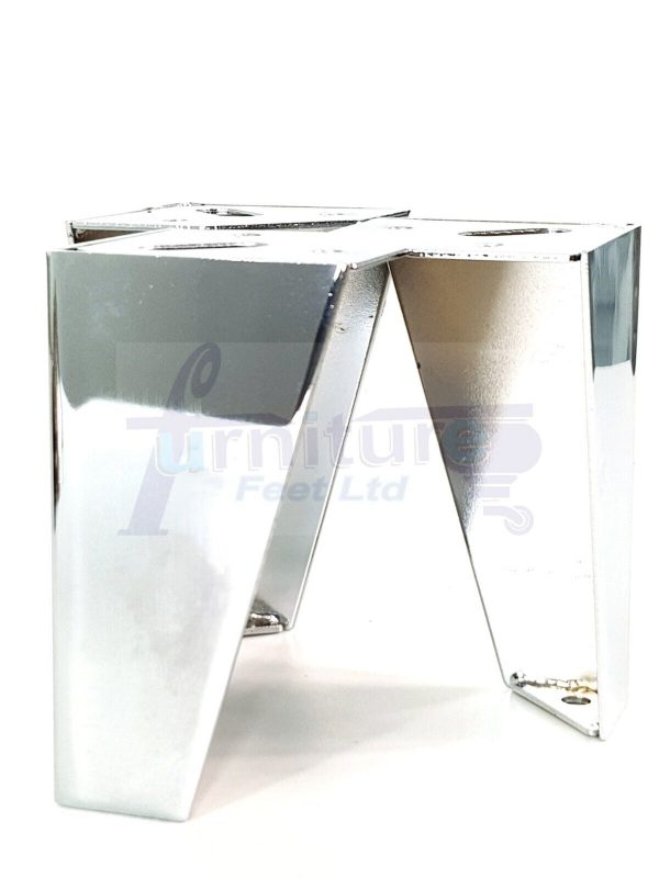 4 Silver Chrome Metal Legs 125mm High Replacement Feet Cabinet Sofa Chair Stool - Image 10