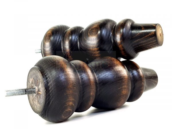 4 Turned Wood Repacement Furniture Leg Burnt Oak M8 Sofa Chair Settee Feet 200mm - Image 11