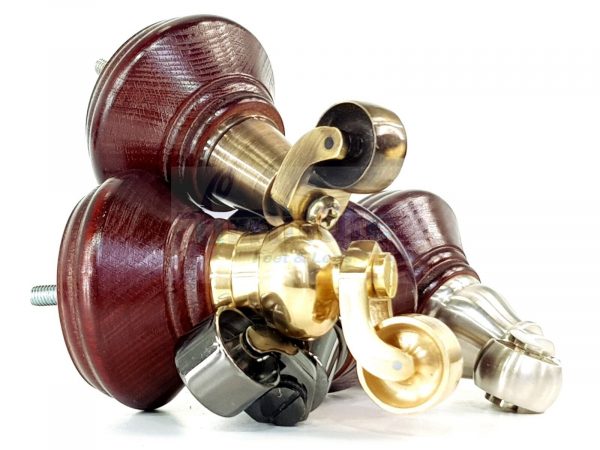 4 Wooden Furniture Sofa Legs & Castors M8(8mm) Replacment Chair Feet 120mm High - Image 10