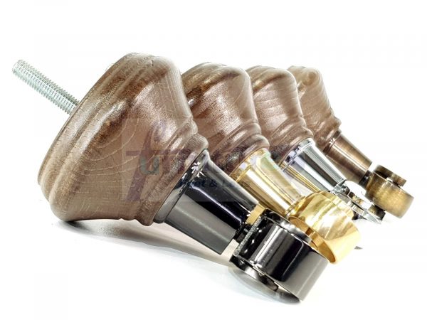 4 Wooden Furniture Sofa Legs M8(8mm) Replacment Chair Feet & Castors 120mm HIGH - Image 5
