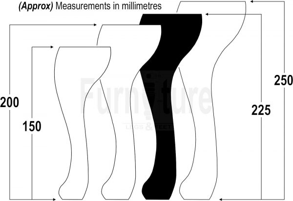 4 Wooden Traditional Queen Anne Furniture Legs 225mm Sofa Chair Beds (Self-Fix) - Image 11