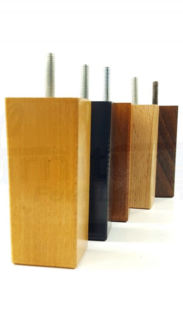 4x REPLACEMENT WOOD FURNITURE SOFA LEGS M8(8mm) CHAIR - SETTEE FEET 110mm HIGH - Image 7