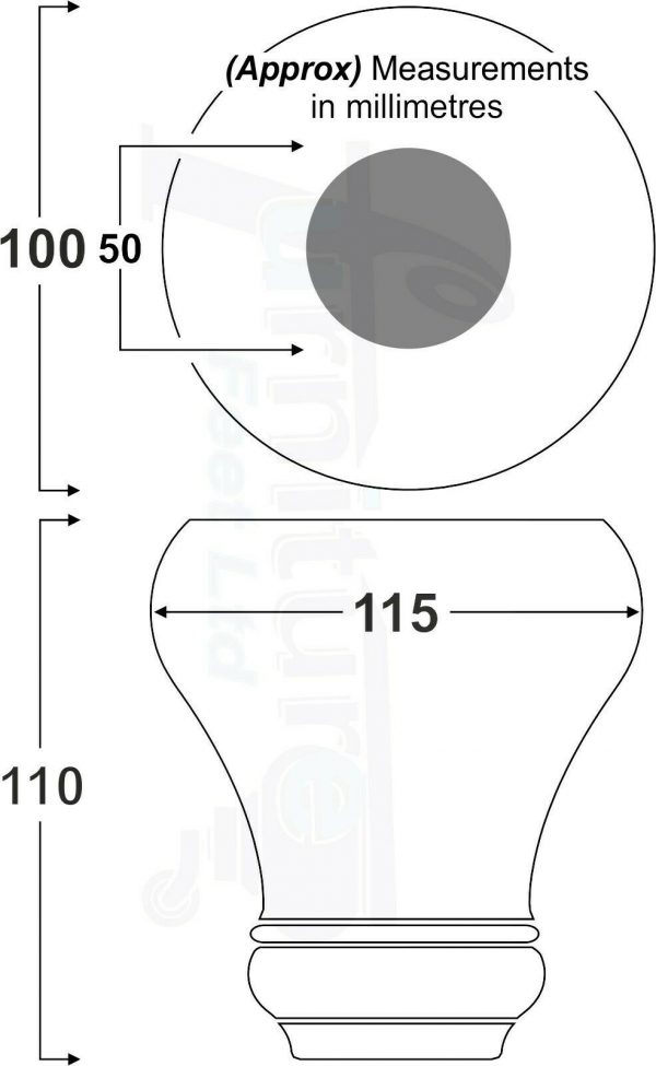 4x SOLID WOODEN FURNITURE LEGS M8(8mm) CHAIR REPLACEMENT BUN FEET 110mm HIGH - Image 3