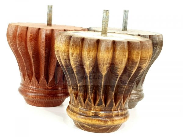 4x SOLID WOODEN FURNITURE LEGS M8(8mm) CHAIR REPLACEMENT BUN FEET 110mm HIGH - Image 9