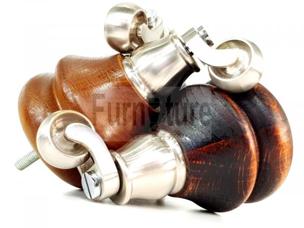 4x Solid Wood Castor Feet M8 Replacement Settee Chair Legs Footstools Sofa 140mm - Image 7