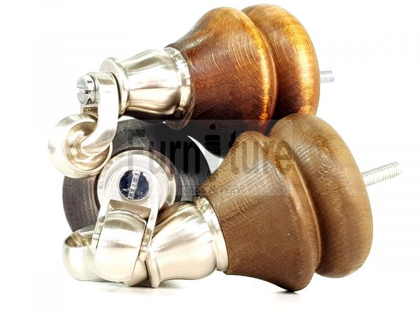 4x Solid Wood Castor Feet M8 Replacement Settee Chair Legs Footstools Sofa 140mm - Image 10