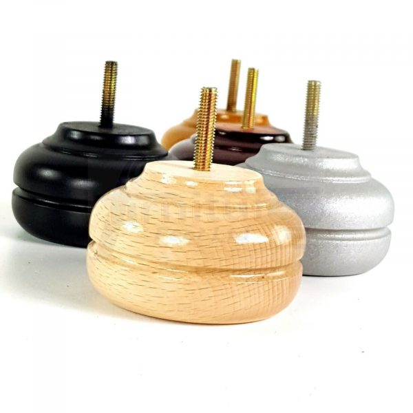 4x TURNED BUN SOFA LEG 55mm High CHAIR REPLACEMENT SETTEE FURNITURE FEET M8(8mm) - Image 5
