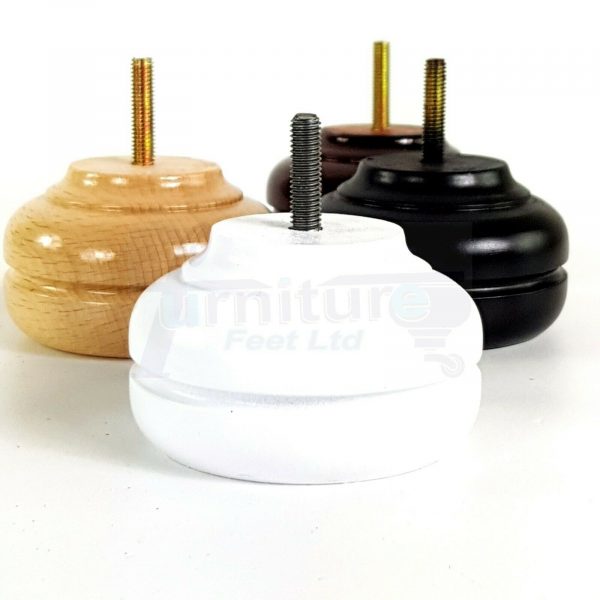 4x TURNED BUN SOFA LEG 55mm High CHAIR REPLACEMENT SETTEE FURNITURE FEET M8(8mm) - Image 7
