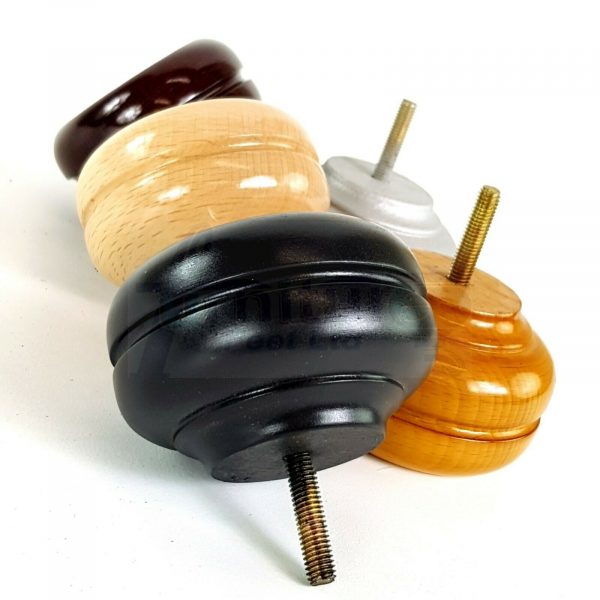 4x TURNED BUN SOFA LEG 55mm High CHAIR REPLACEMENT SETTEE FURNITURE FEET M8(8mm) - Image 9