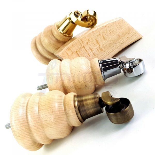 4x TURNED WOODEN CASTOR LEGS 165mm High CHAIR REPLACEMENT FURNITURE FEET M8(8mm) - Image 6