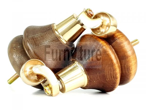 4x Turned Wood Furniture Castor Leg M8 Replacement Feet Chairs Settee Sofa 140mm - Image 5