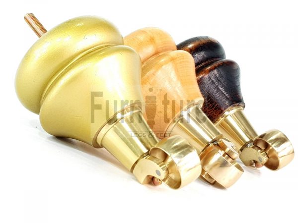 4x Turned Wood Furniture Castor Leg M8 Replacement Feet Chairs Settee Sofa 140mm - Image 8