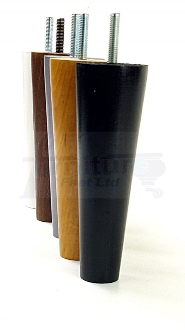 4x WOOD REPLACEMENT FURNITURE CHAIR LEG M10(10mm) TAPERED SETTEE FEET 150mm HIGH - Image 4