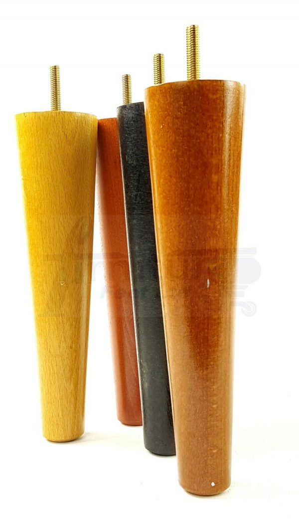 4x WOOD REPLACEMENT FURNITURE CHAIR LEG M10(10mm) TAPERED SETTEE FEET 200mm HIGH - Image 8