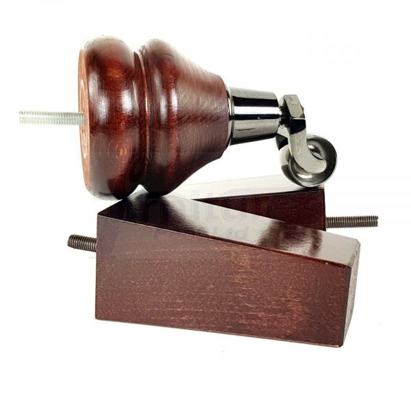 4x WOODEN FURNITURE CHAIR LEGS M8 REPLACEMENT SOFA FEET WITH CASTORS 140mm HIGH - Image 5