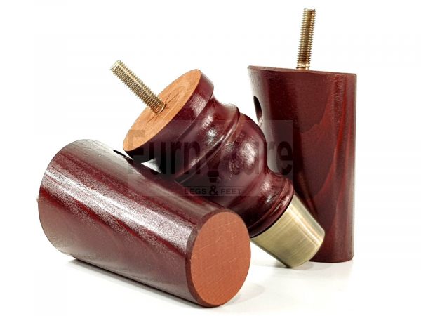 4x Wood Furniture Feet 2 With Brass Slipper Cup M8 Chair Sofa Settee Legs 110mm - Image 4