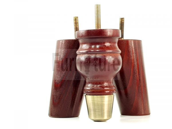 4x Wood Furniture Feet 2 With Brass Slipper Cup M8 Chair Sofa Settee Legs 110mm - Image 6