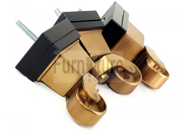 4x Wood Furniture Sofa Legs M8 Replacement Chair, Settee Feet & Castors 117mm - Image 4