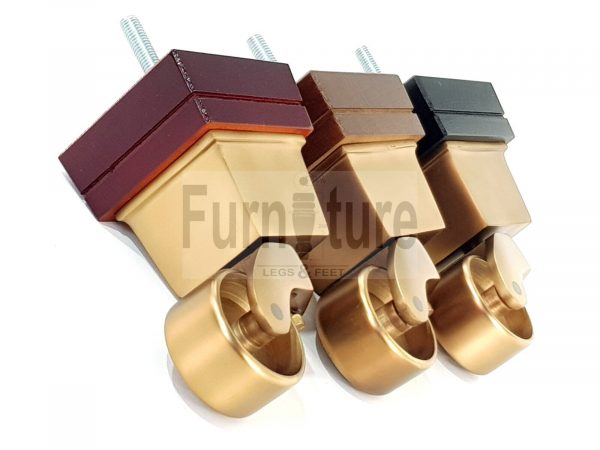 4x Wood Furniture Sofa Legs M8 Replacement Chair, Settee Feet & Castors 117mm - Image 4