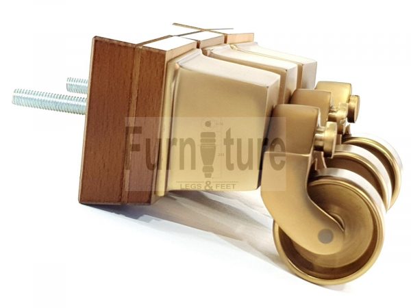 4x Wood Furniture Sofa Legs M8 Replacement Chair, Settee Feet & Castors 117mm - Image 7