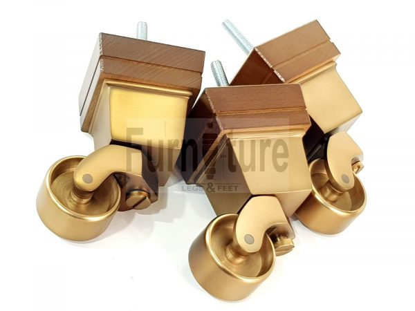 4x Wood Furniture Sofa Legs M8 Replacement Chair, Settee Feet & Castors 117mm - Image 10