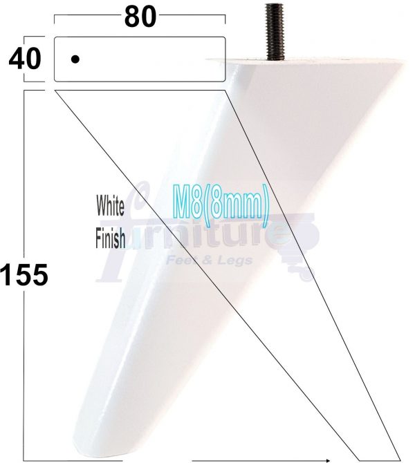 4 Square Angled Sofa Legs 155mm High Replacement Furniture Feet Chair Cabinet M8 - Image 26