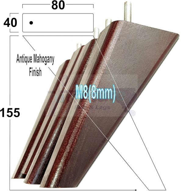 4 Square Angled Sofa Legs 155mm High Replacement Furniture Feet Chair Cabinet M8 - Image 21