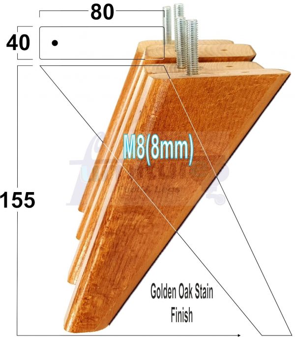 4 Square Angled Sofa Legs 155mm High Replacement Furniture Feet Chair Cabinet M8 - Image 33