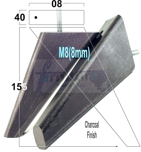4 Square Angled Sofa Legs 155mm High Replacement Furniture Feet Chair Cabinet M8 - Image 29