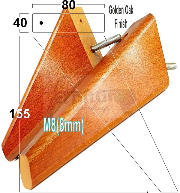 4 Square Angled Sofa Legs 155mm High Replacement Furniture Feet Chair Cabinet M8 - Image 17