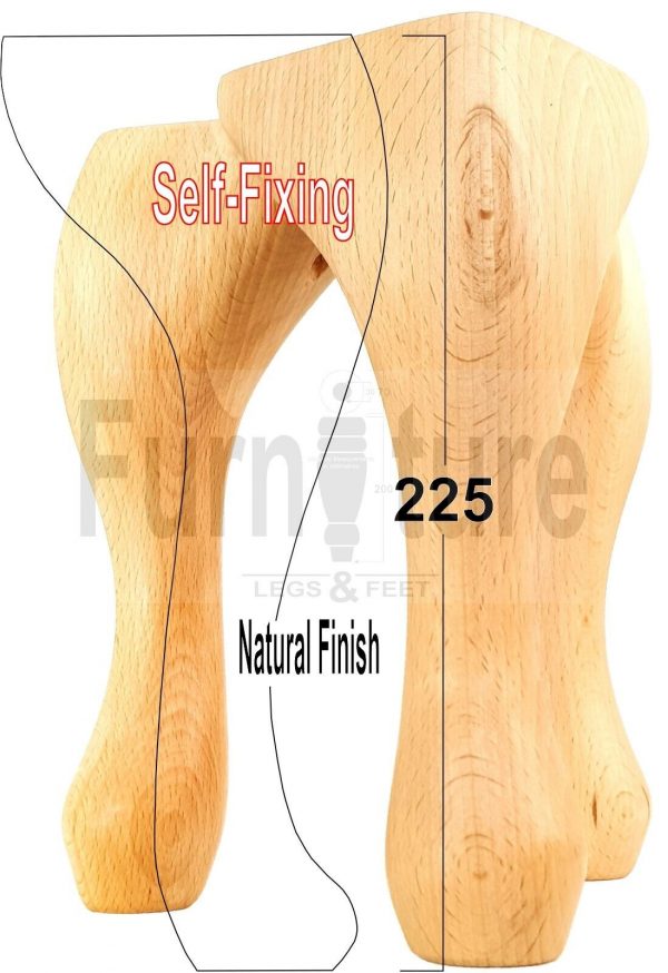 4 Wooden Traditional Queen Anne Furniture Legs 225mm Sofa Chair Beds (Self-Fix) - Image 24
