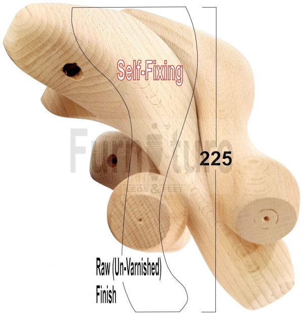 4 Wooden Traditional Queen Anne Furniture Legs 225mm Sofa Chair Beds (Self-Fix) - Image 29