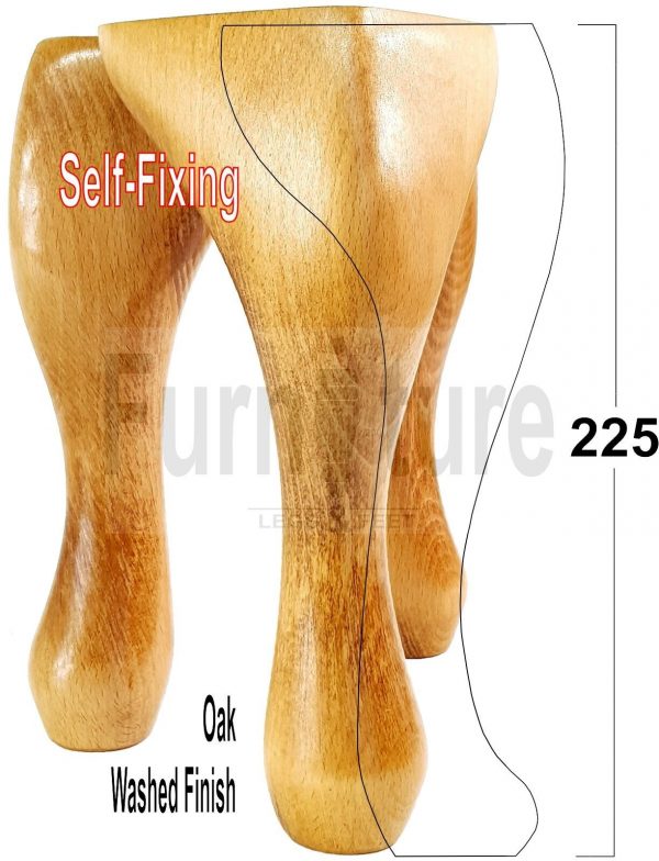 4 Wooden Traditional Queen Anne Furniture Legs 225mm Sofa Chair Beds (Self-Fix) - Image 26