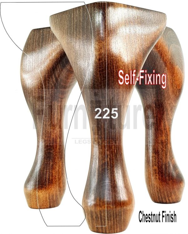 4 Wooden Traditional Queen Anne Furniture Legs 225mm Sofa Chair Beds (Self-Fix) - Image 43
