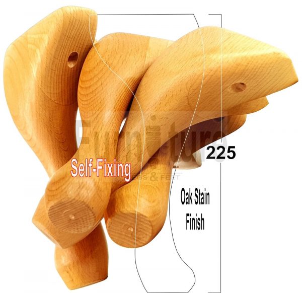 4 Wooden Traditional Queen Anne Furniture Legs 225mm Sofa Chair Beds (Self-Fix) - Image 37