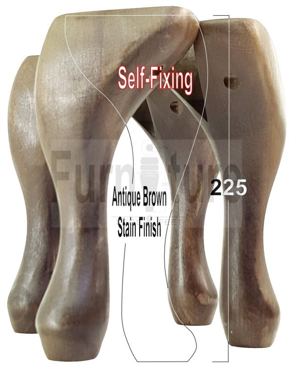 4 Wooden Traditional Queen Anne Furniture Legs 225mm Sofa Chair Beds (Self-Fix) - Image 15