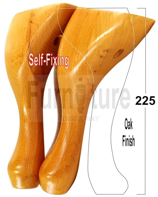 4 Wooden Traditional Queen Anne Furniture Legs 225mm Sofa Chair Beds (Self-Fix) - Image 25