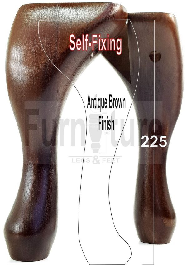 4 Wooden Traditional Queen Anne Furniture Legs 225mm Sofa Chair Beds (Self-Fix) - Image 14