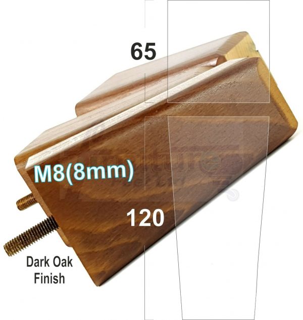 4x BLOCK WOODEN SOFA LEGS 120mm High CHAIR REPLACEMENT FURNITURE FEET M8(8mm) - Image 6