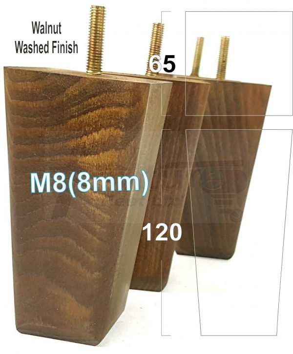 4x BLOCK WOODEN SOFA LEGS 120mm High CHAIR REPLACEMENT FURNITURE FEET M8(8mm) - Image 9