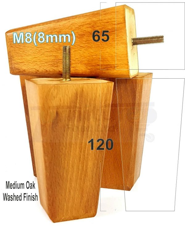 4x BLOCK WOODEN SOFA LEGS 120mm High CHAIR REPLACEMENT FURNITURE FEET M8(8mm) - Image 12