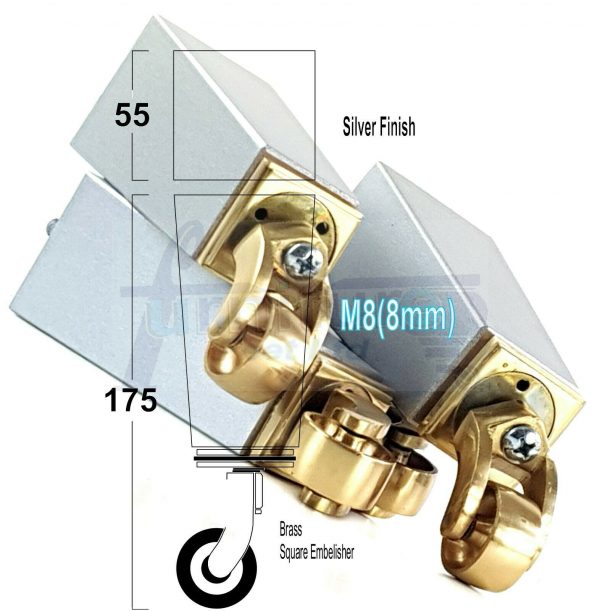 4x BRASS CASTOR LEGS 175mm High CHAIR REPLACEMENT SETTEE FURNITURE FEET M8(8mm) - Image 26