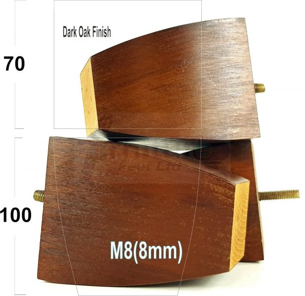 4x CHAIR REPLACEMENT BLOCK WOODEN SETTEE LEGS 100mm High FURNITURE FEET M8(8mm) - Image 13